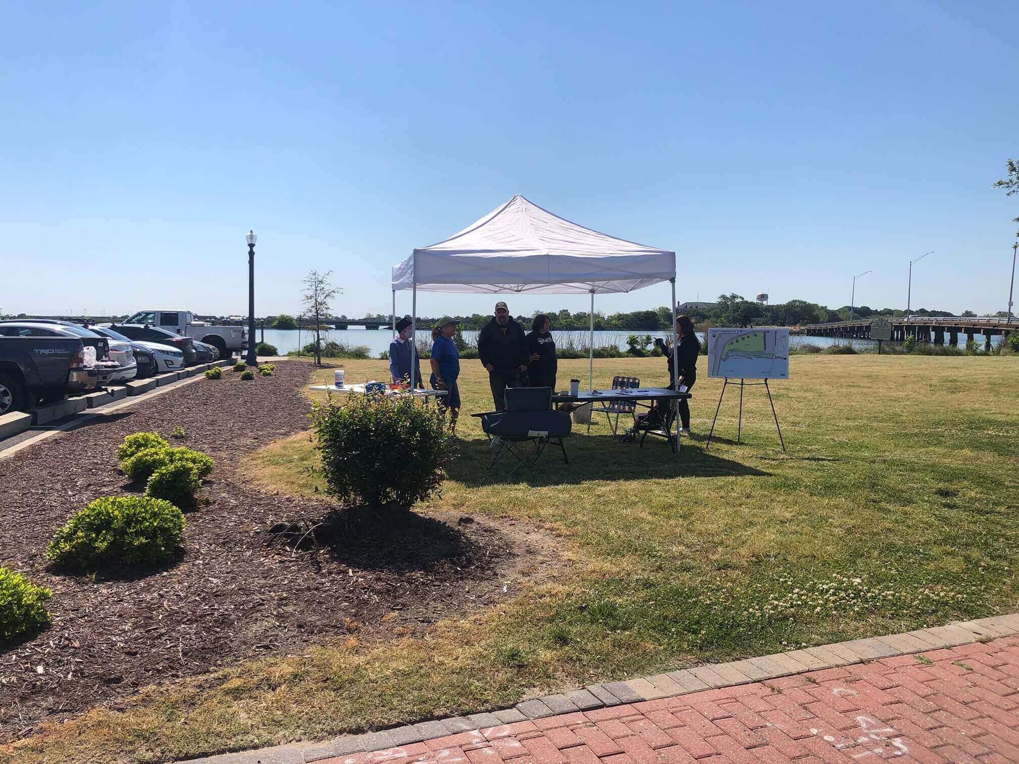 tent in hampton waterfront park