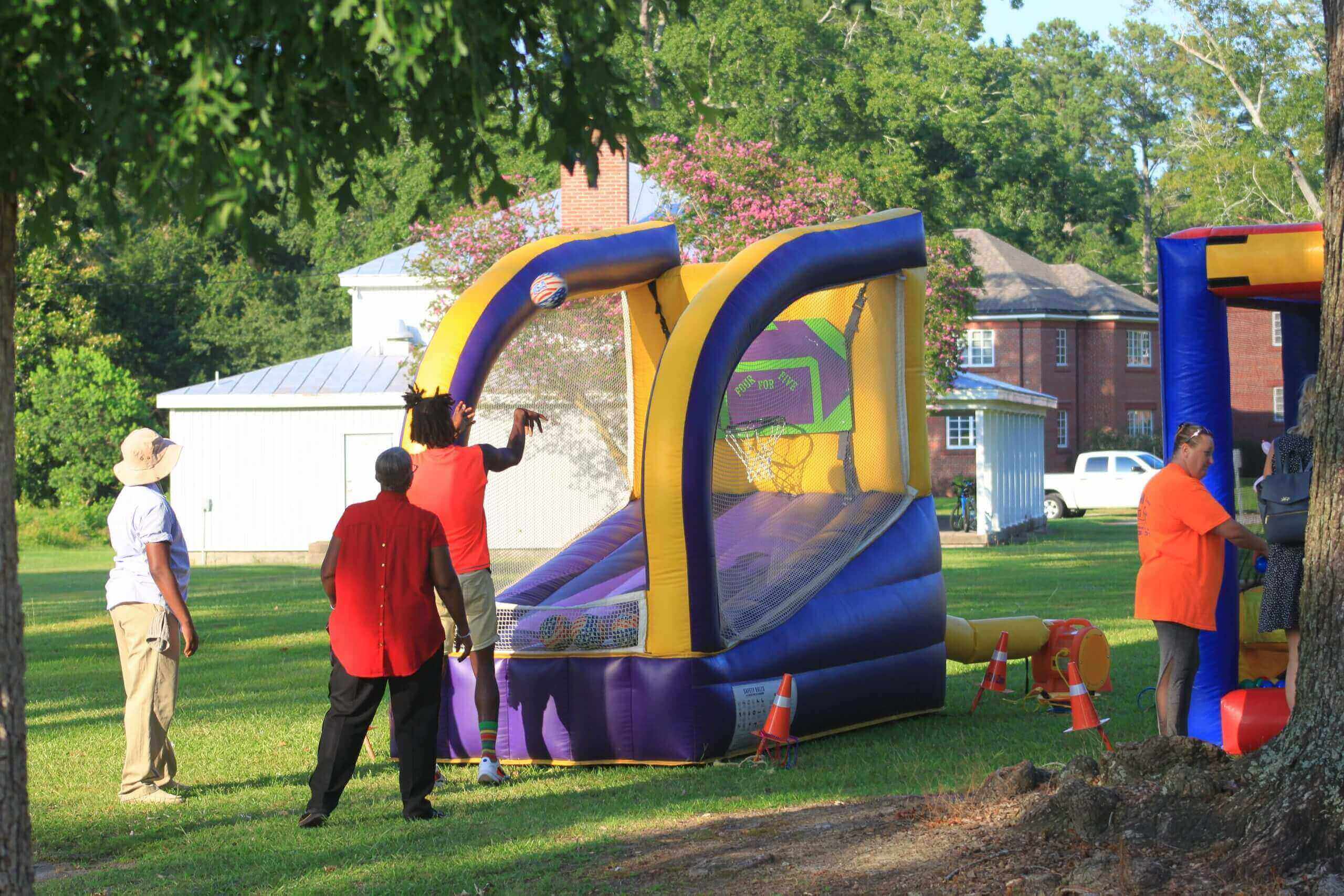 basketball game set up at kinston event